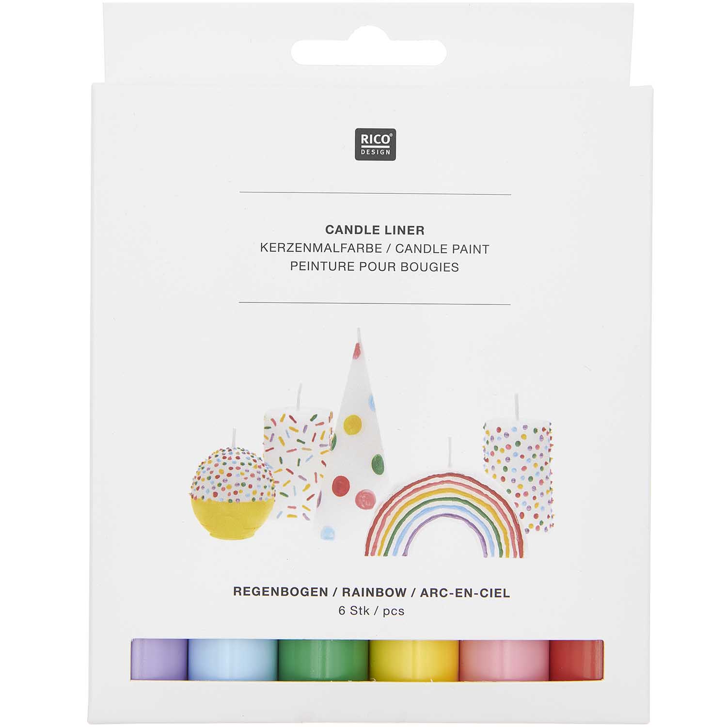 Candle Liner Kerzenmalfarbe Set Regenbogen 6 Stk