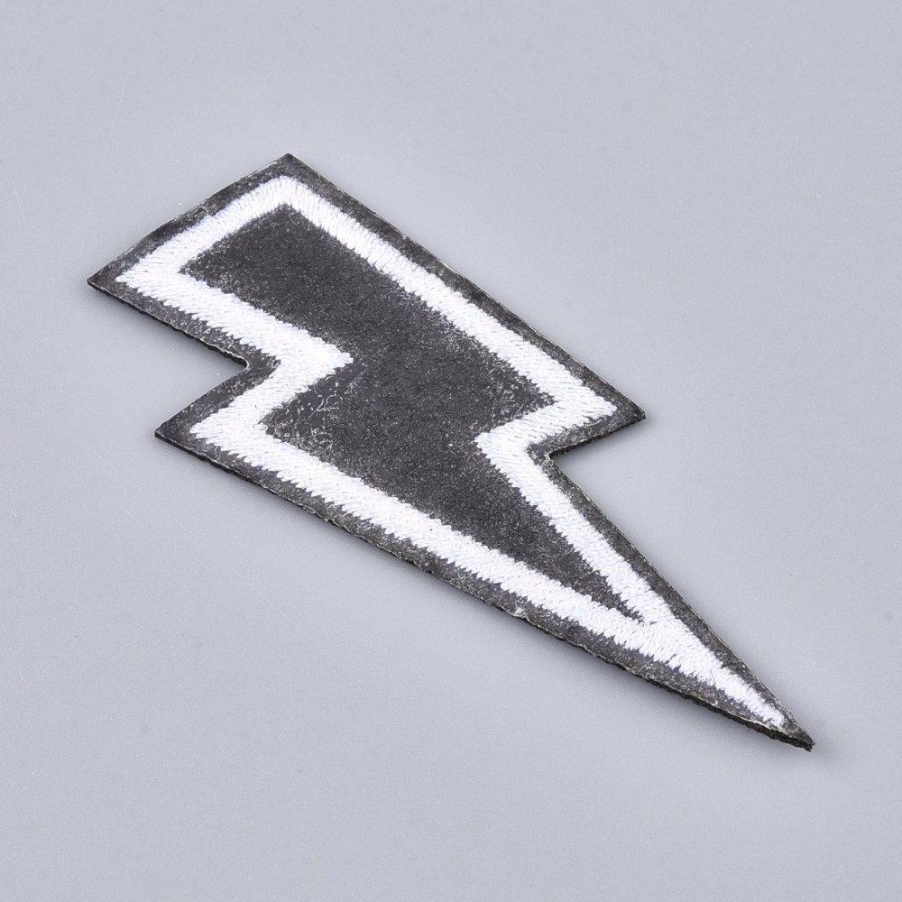 Patch Blitz schwarz weiß Aufbügeln/Aufnähen 65x26x1,5mm Patch Blitz schwarz weiß Aufbügeln/Aufnähen 65x26x1,5mm