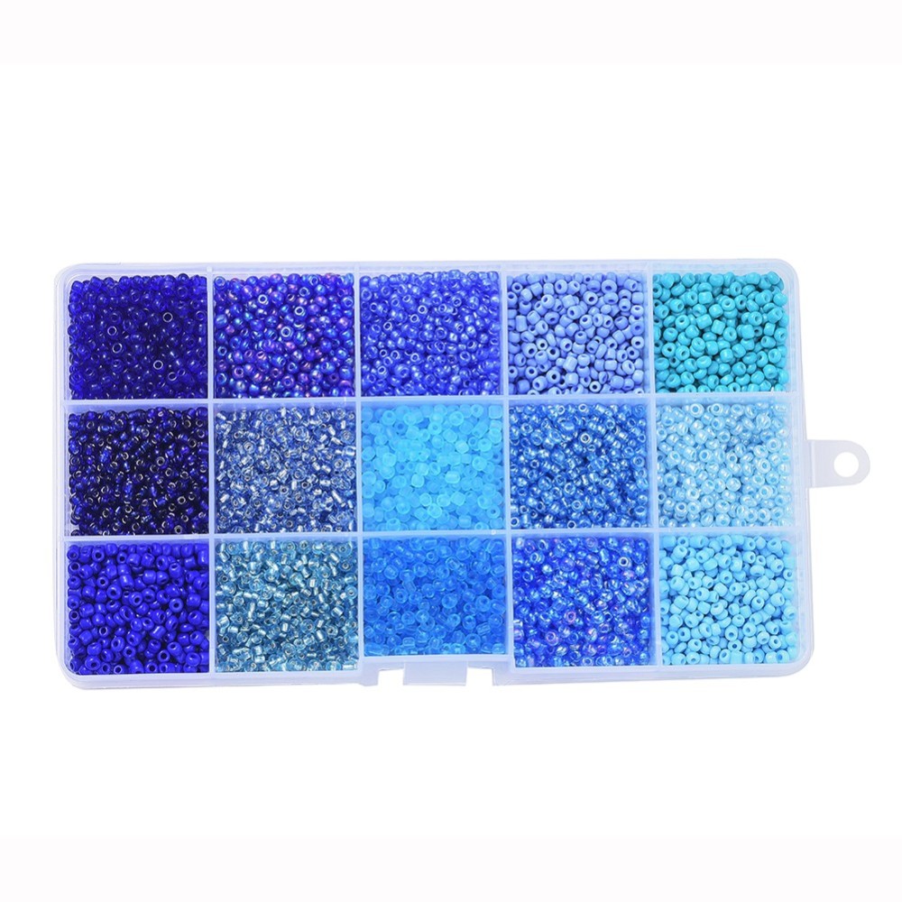 Rocailles Set 15 Farben 3mm 8/0 Loch: 1mm 180g/Box Rocailles Set 15 Farben 3mm 8/0 Loch: 1mm 180g/Box