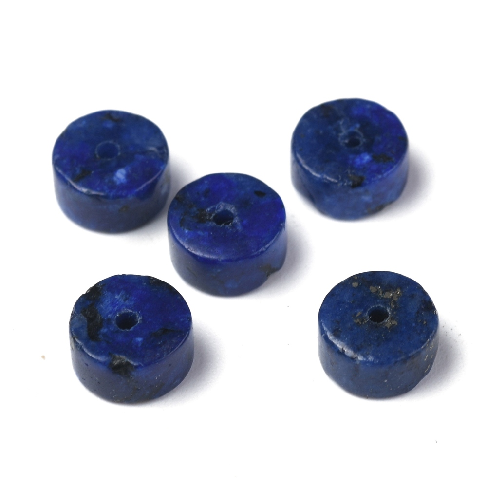 Natürliche Lapislazuli Perlenstrang gefärbt Scheibe 6x3 mm ca. 119~131 Stk./Strang 40cm