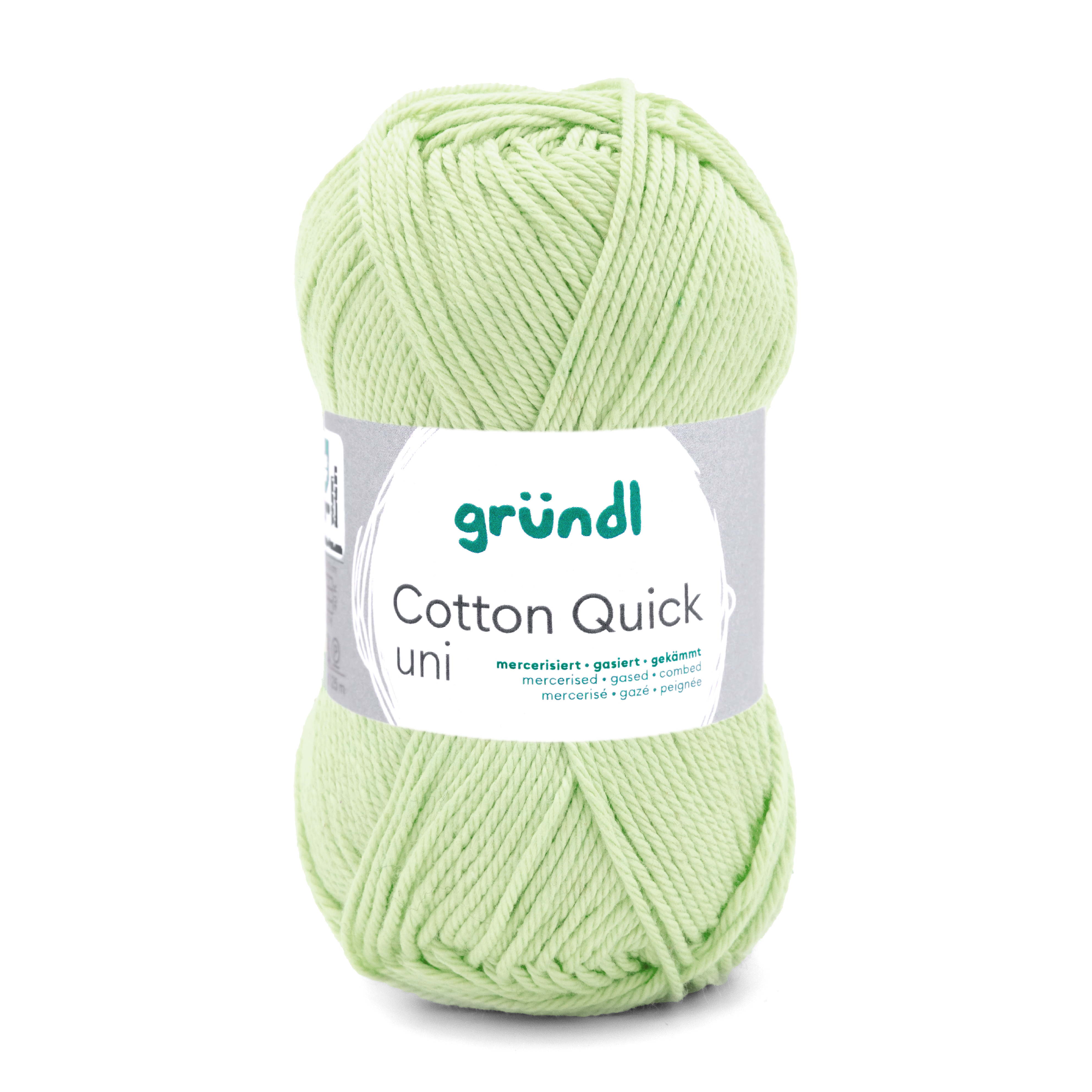 Cotton Quick Uni LINDGRÜN 100 % Baumwolle mercerisiert gasiert gekämmt 50g/125m