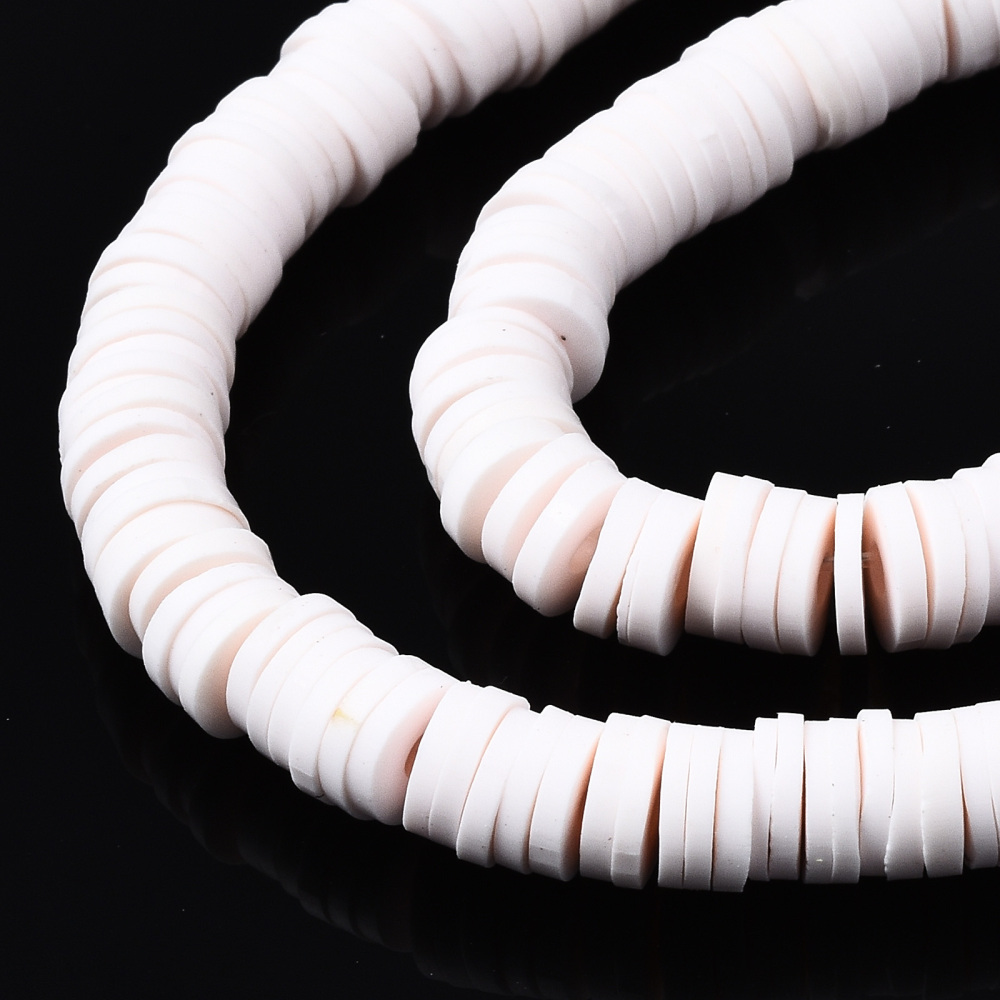 Heishi-Perlen Polymerclay Perlenscheiben 6x1mm 380-400Stk/Strang