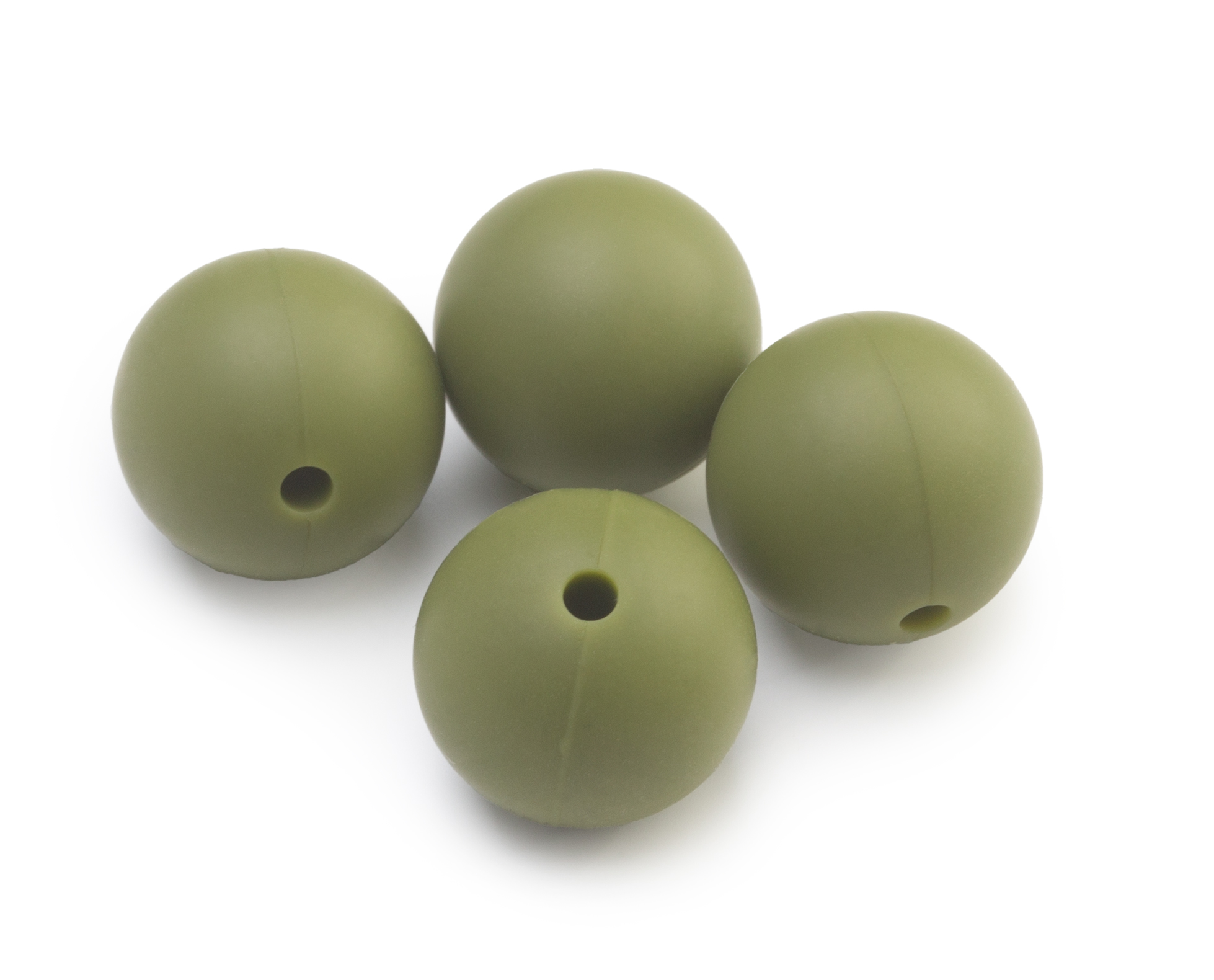 Silikonperlen 15mm olivgrün