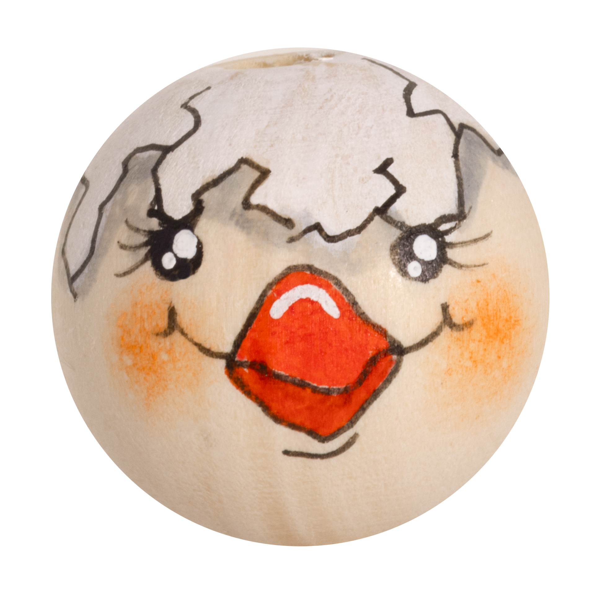 Handbemaltes Holzköpfchen Kürbis orange  80mm