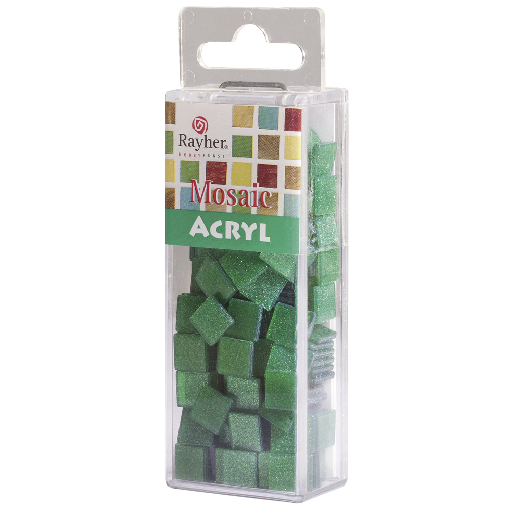 Acrylmosaik glitter wiesengrün 1x1cm, 50g/ca.205 Stk. Acryl-Mosaik