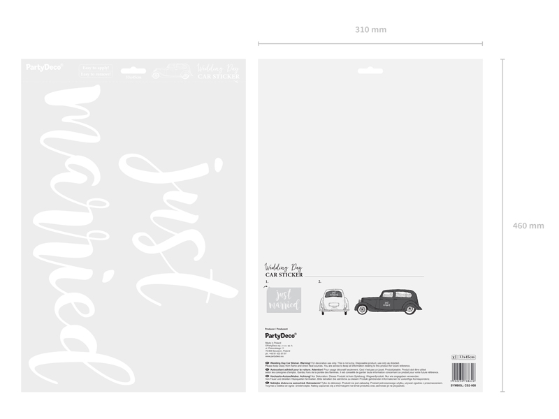 Wedding Day Car Sticker Autoaufkleber 33x45cm