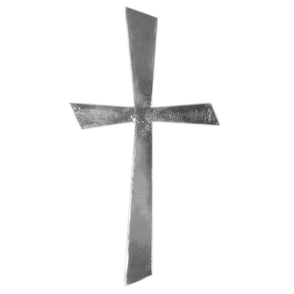 Wachs-Motiv Kreuz Silber 10,5x5,5cm 1 Stück 