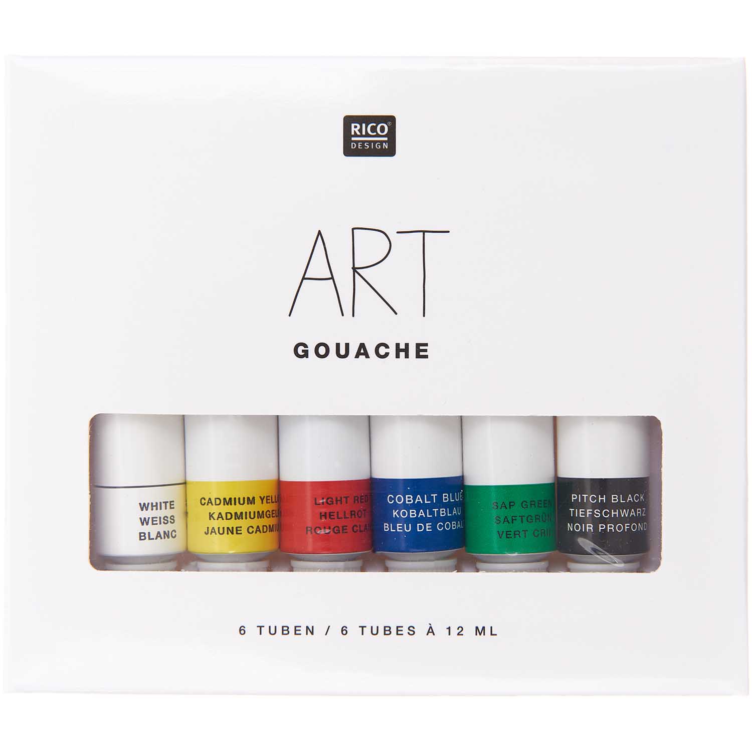 ART Gouache Farben Set Basic 6 Tuben á 12ml