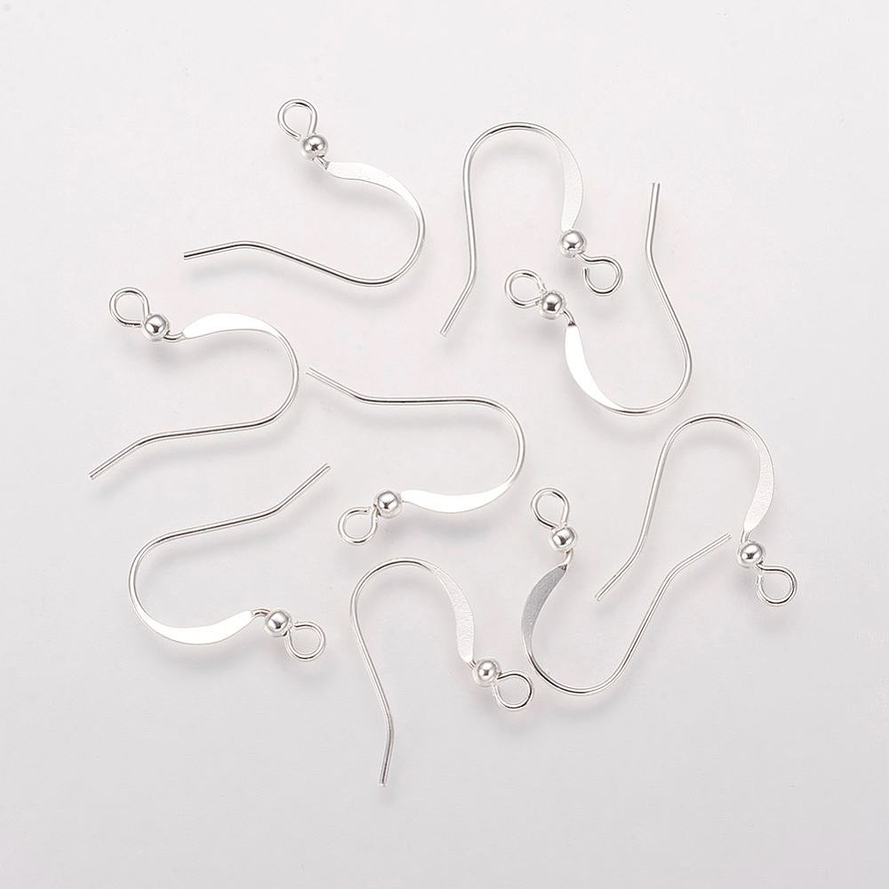 Ohrhaken silber Teil flach 15x2mm 0,7mm nickelfrei Ohrhaken silber Teil flach 15x2mm 0,7mm nickelfrei