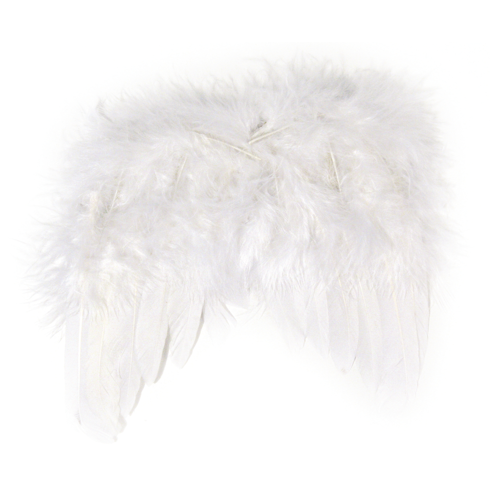 Engelflügel aus Federn weiß 15 cm