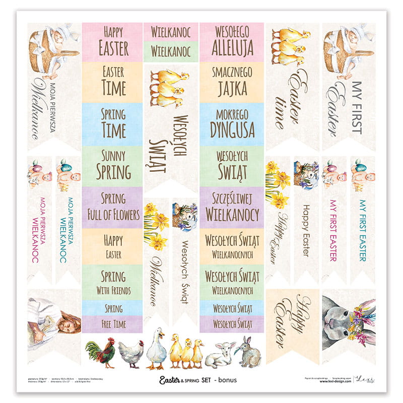 Easter & Spring Scrapbooking Papierset 30,5x30,5cm 5 Bögen doppelseitig bedruckt 250g/m² Easter & Spring Scrapbooking Papierset 30,5x30,5cm 5 Bögen doppelseitig bedruckt 250g/m²