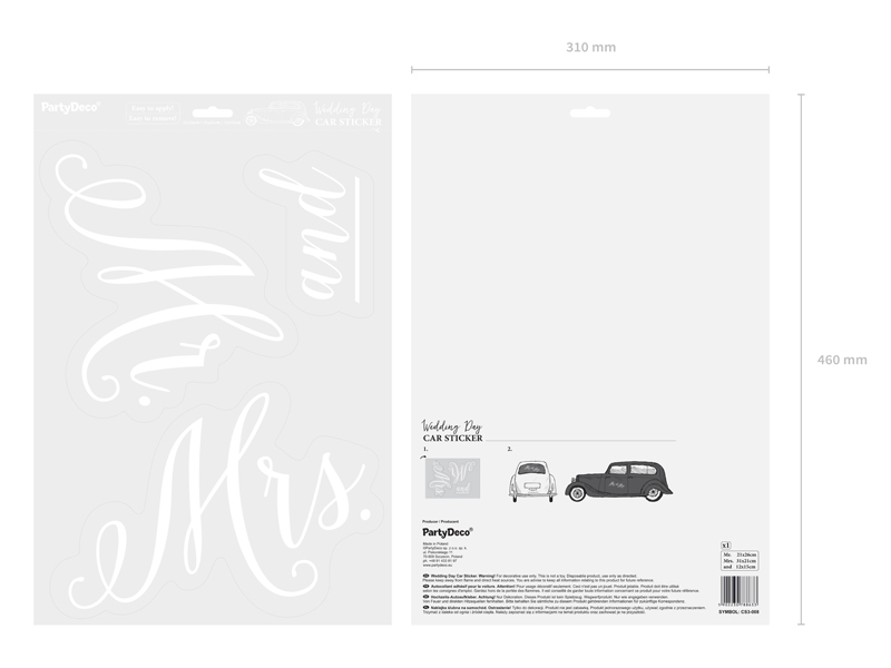 Wedding Day Car Sticker Autoaufkleber 33x45cm