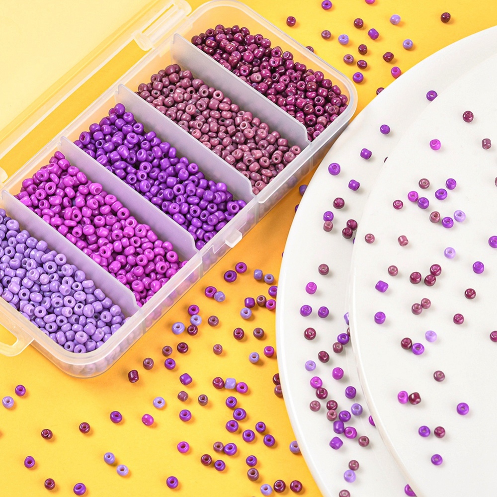 Rocailles Perlen Mix-Set 5 Farben 3-3,5mm Seed Beads 8/0 1900 Stück Rocailles Perlen Mix-Set 5 Farben 3-3,5mm Seed Beads 8/0 1900 Stück
