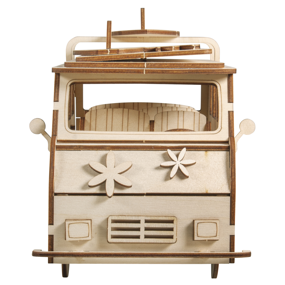 Holzbausatz 3D Campingbus VW-Bus Wooden Kit 77 Teile 