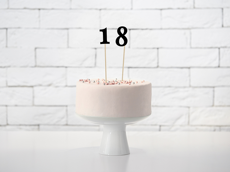 Tischnummern 1-9 Cake Toppers Table Numbers Nummern am Stiel, schwarz, 24-26cm