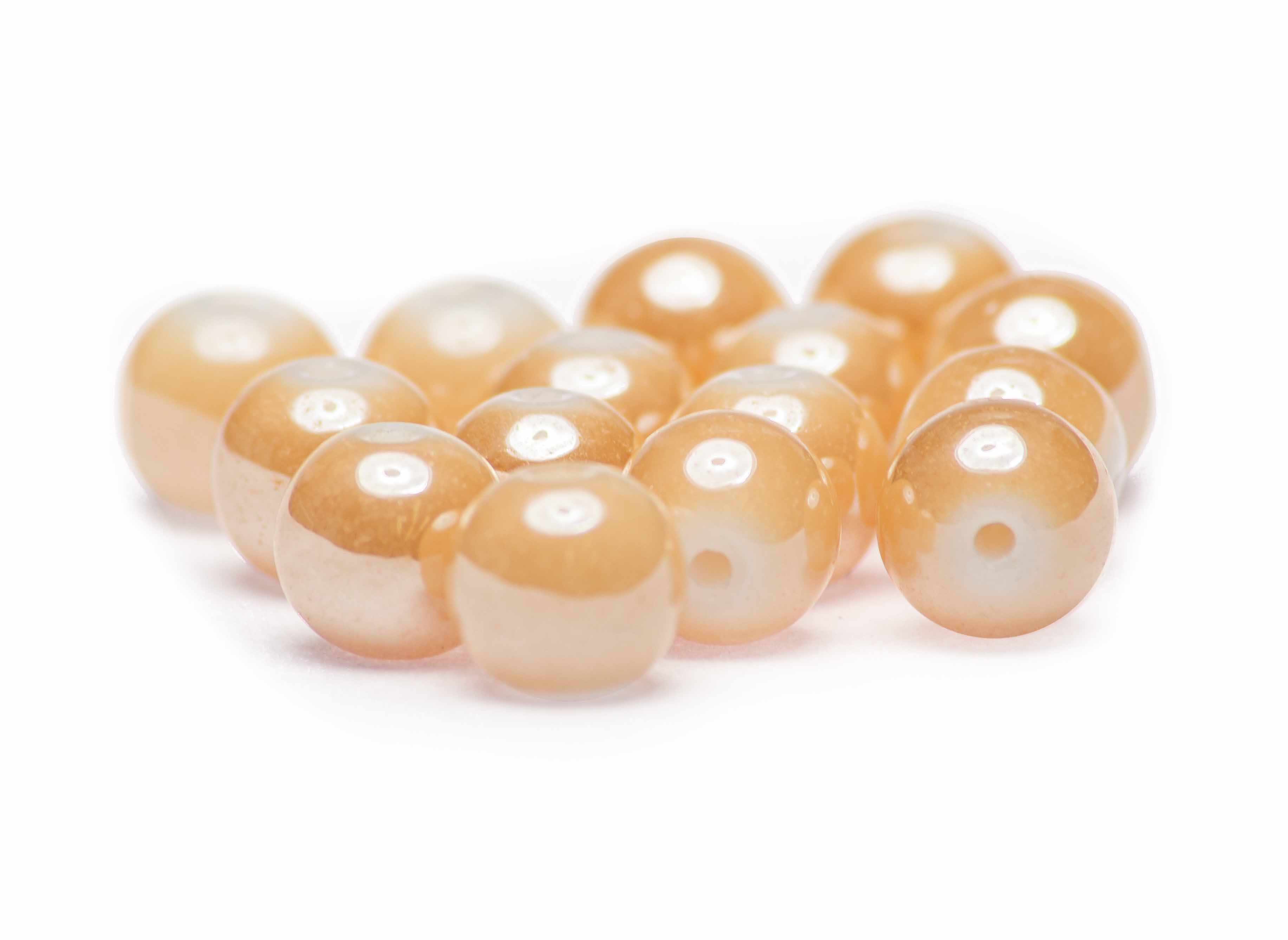 Glasperle Luster Peach 8mm 15 Stück 