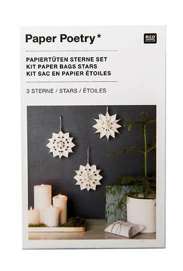 Paper Poetry  Papiertüten Stern Set Bastelset 3 Sterne 8cm Tüte