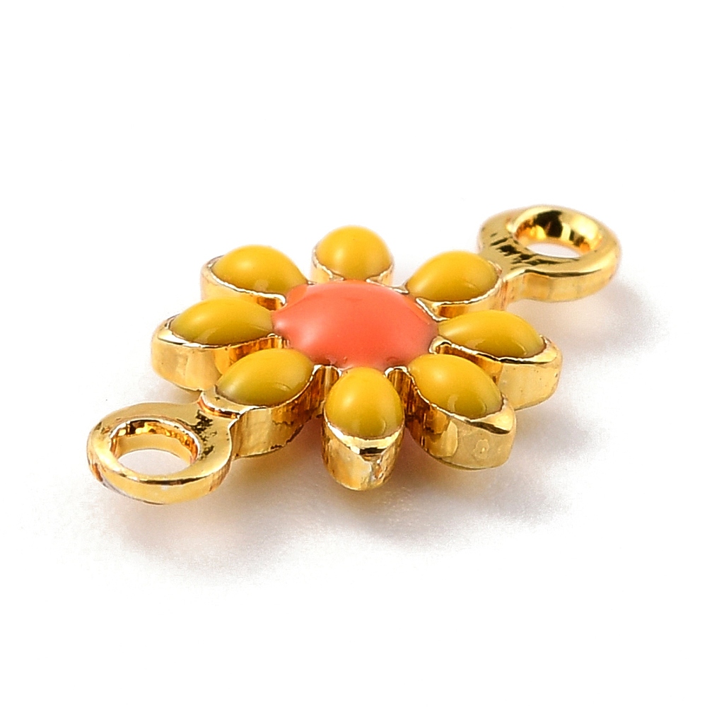 Verbindungsstücke Sonnenblume gelb/gold 13x7x2,5mm 1,2mm Loch 1 Stück Verbindungsstücke Sonnenblume gelb/gold 13x7x2,5mm 1,2mm Loch 1 Stück
