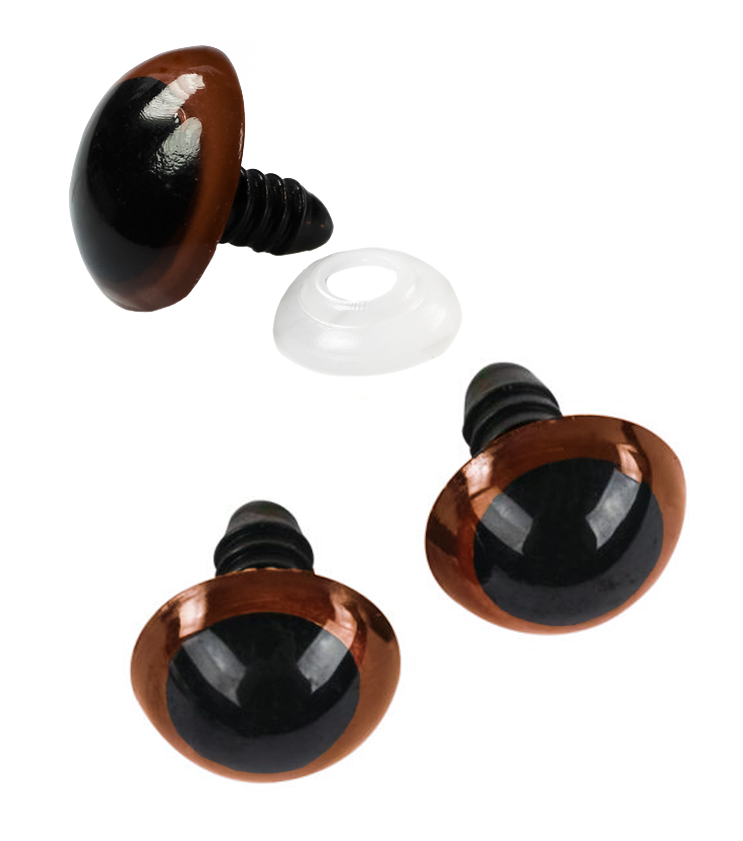 Sicherheitsaugen braun schwarz 20mm 4 Stück Sicherheitsaugen braun schwarz 20mm 4 Stück