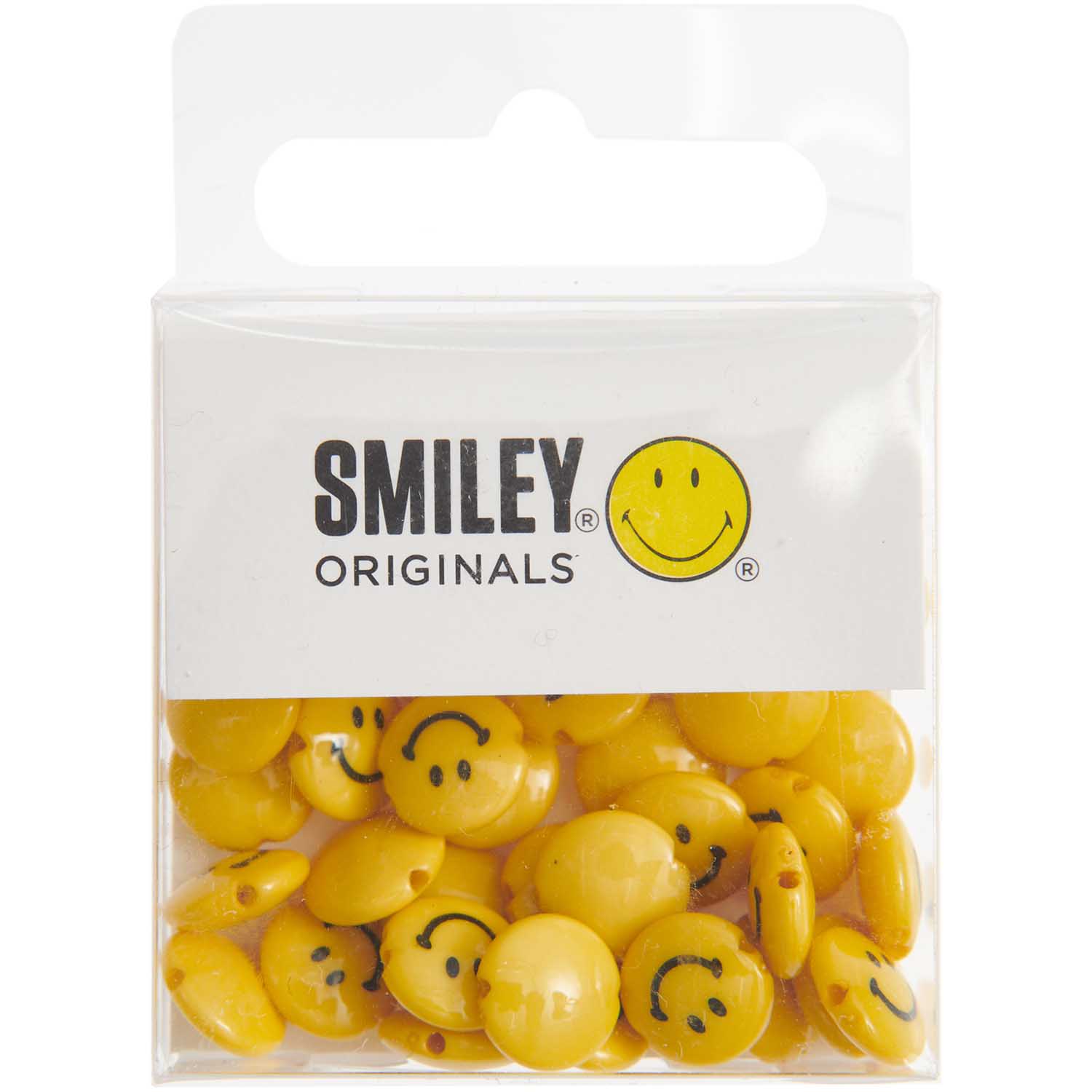 Smiley® Originals Acrylperlen linsenförmig gelb 9x4mm 35 Stück