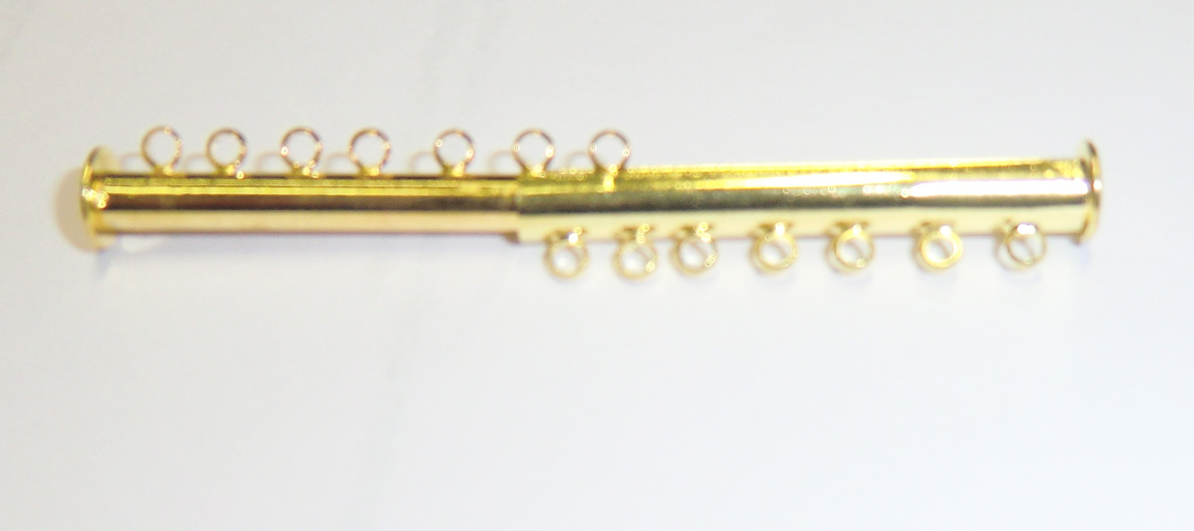 Stegverschluss 7fach Multistrangspange goldfärbig 4cm