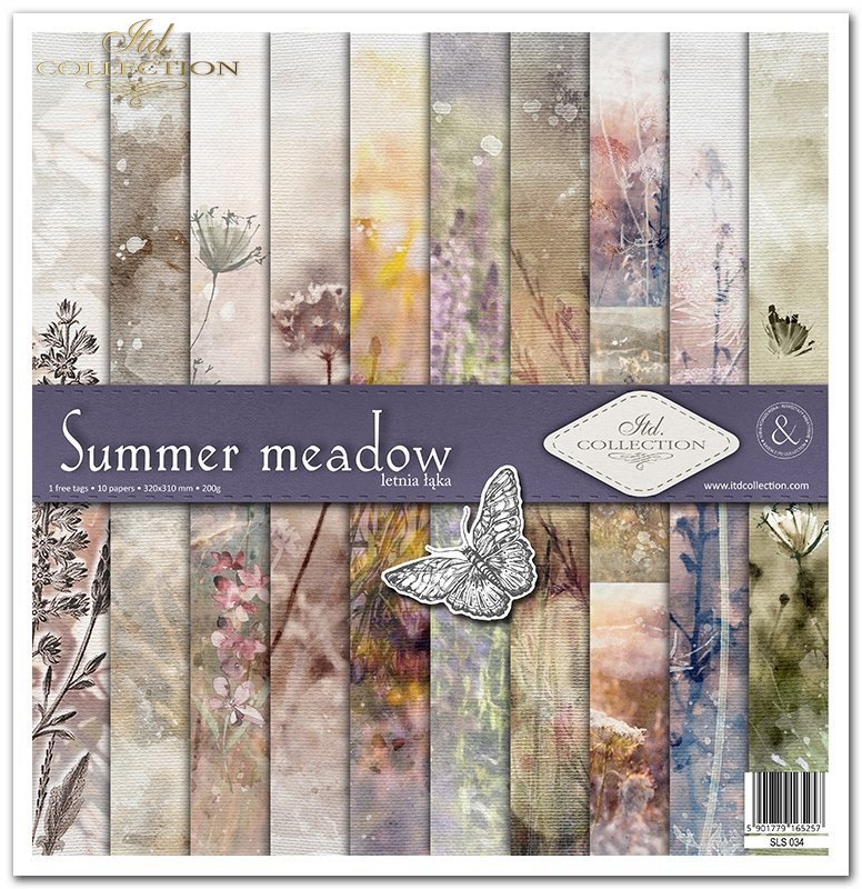 Scrapbooking-Papier Set Summer Meadow 31x32cm 10 Bögen