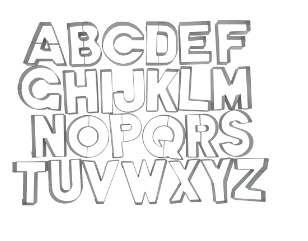 Ausstecher Buchstaben Set 26-teilig, 6,5-7cm