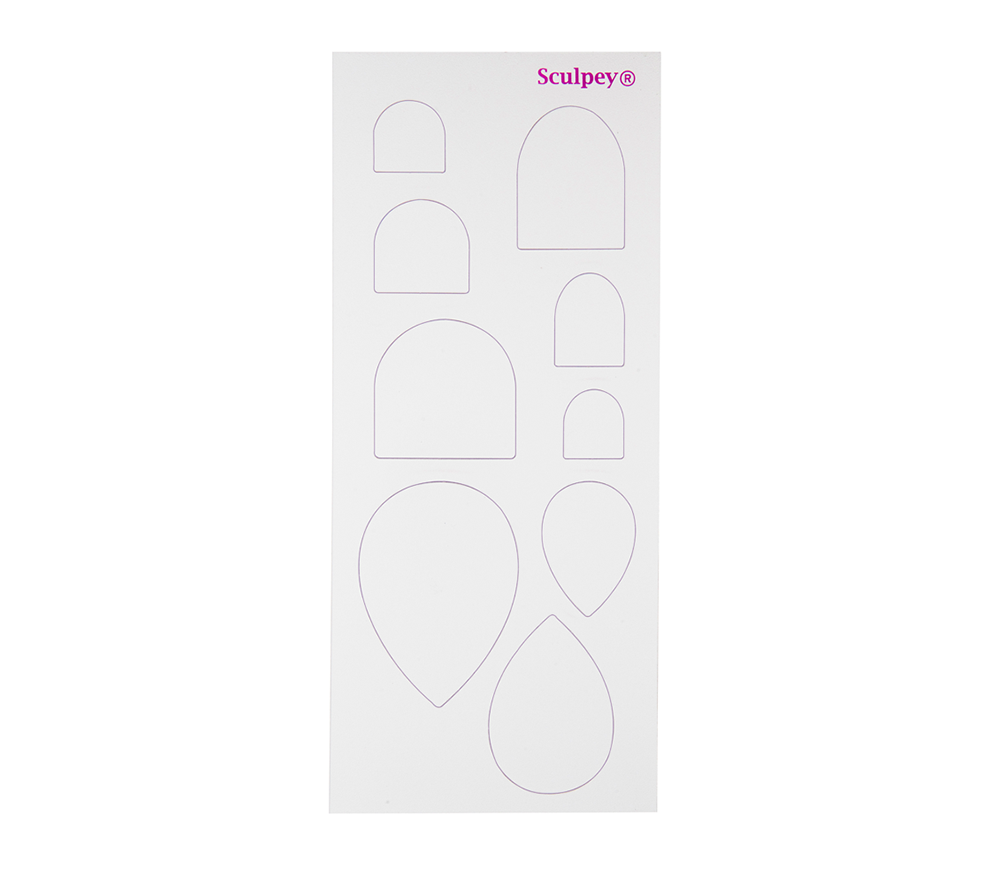 Sculpey Jewelry Designs Template Pack, 64 verschiedene Schmuckformen auf 6 Schablonen