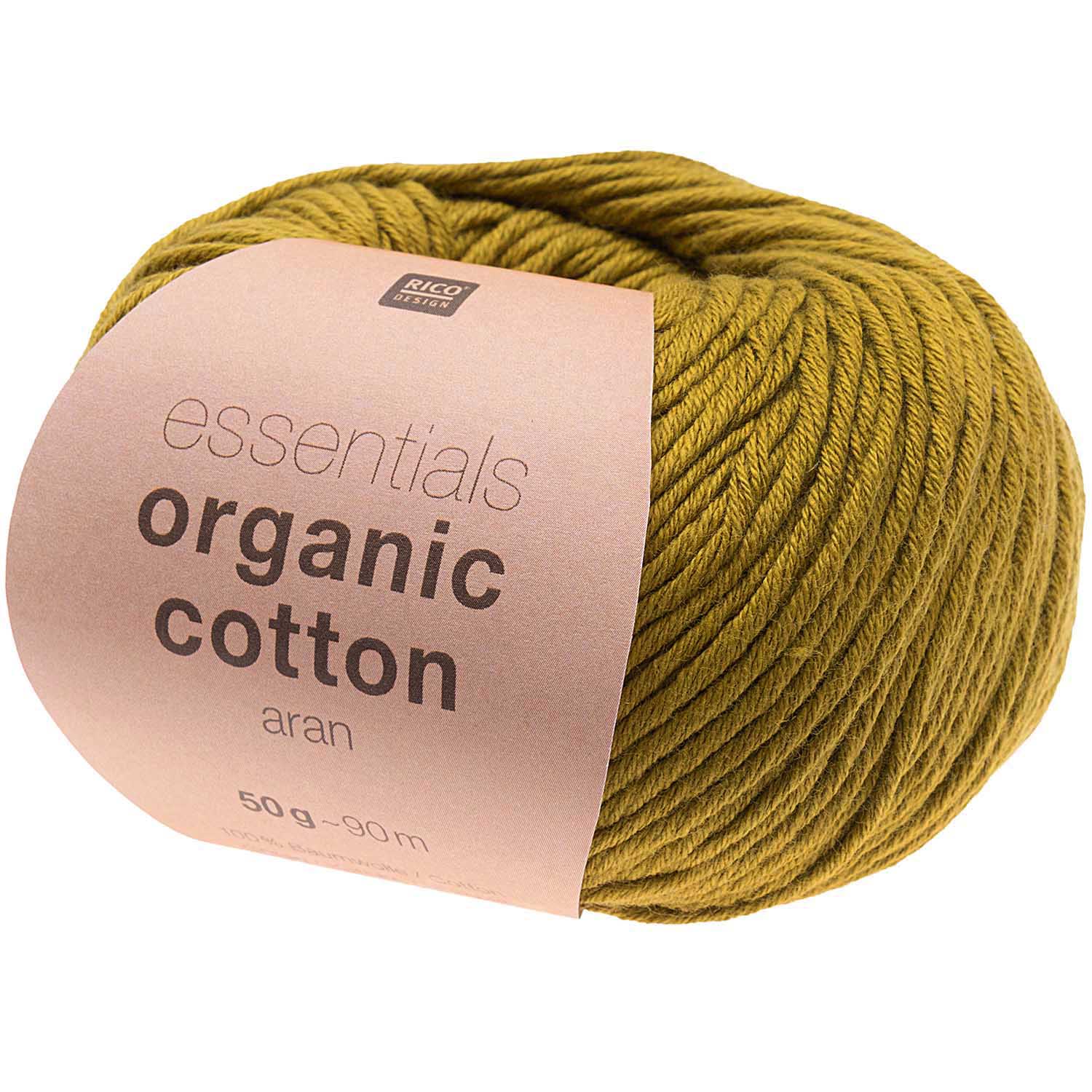 Rico Essential Organic Cotton aran Baumwollgarn 50g/90m Rico Essential Organic Cotton aran Baumwollgarn 50g/90m