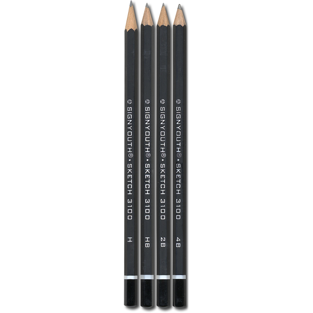 Graphitstifte Set 4x sortiert H/HB/2B/4B