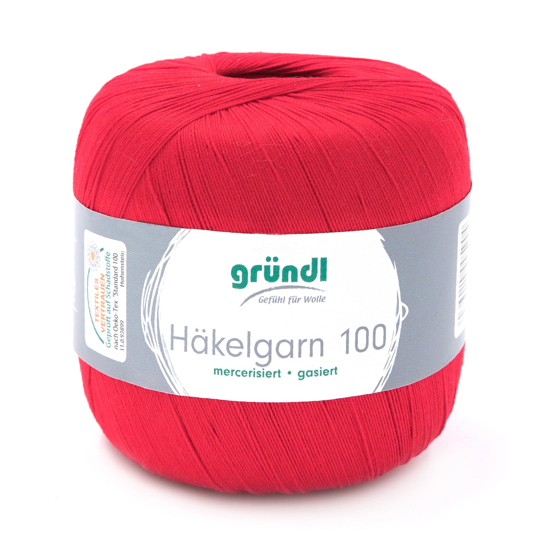 Häkelgarn 100 uni , 100% Baumwolle, 100g/566m