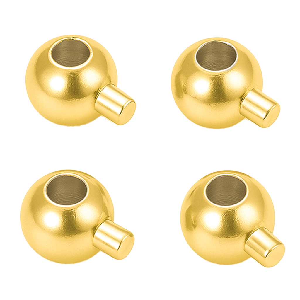 Crimp Endperlen Kugelstopper GOLD 3,5x5mm 4 Stück Crimp Endperlen Kugelstopper GOLD 3,5x5mm 4 Stück