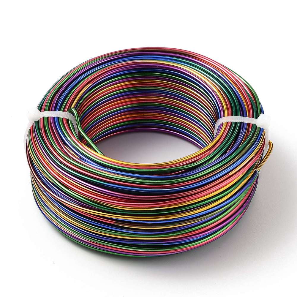 Aludraht 2mm multicolor, 5-färbig, 58m/Rolle