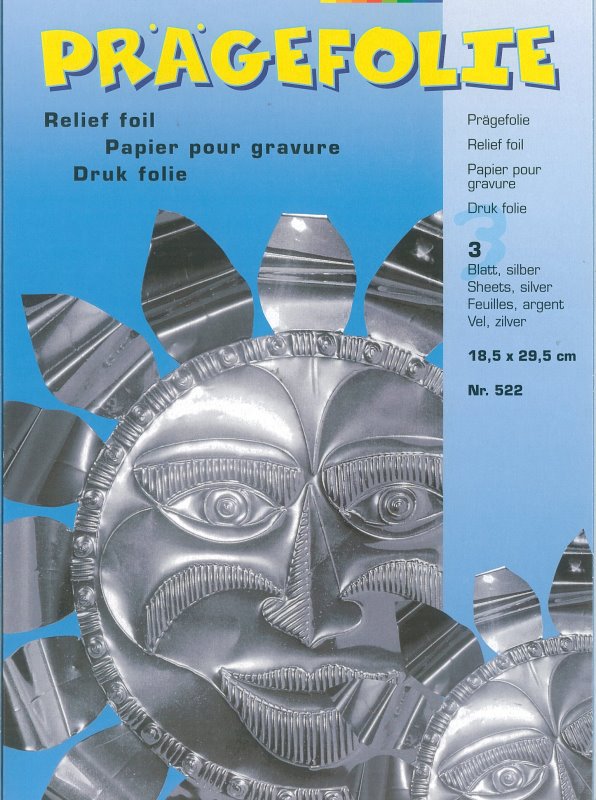 Prägefolie silber 18,5x29cm 3 Stk. Embossing Foil Aluzuschnitt