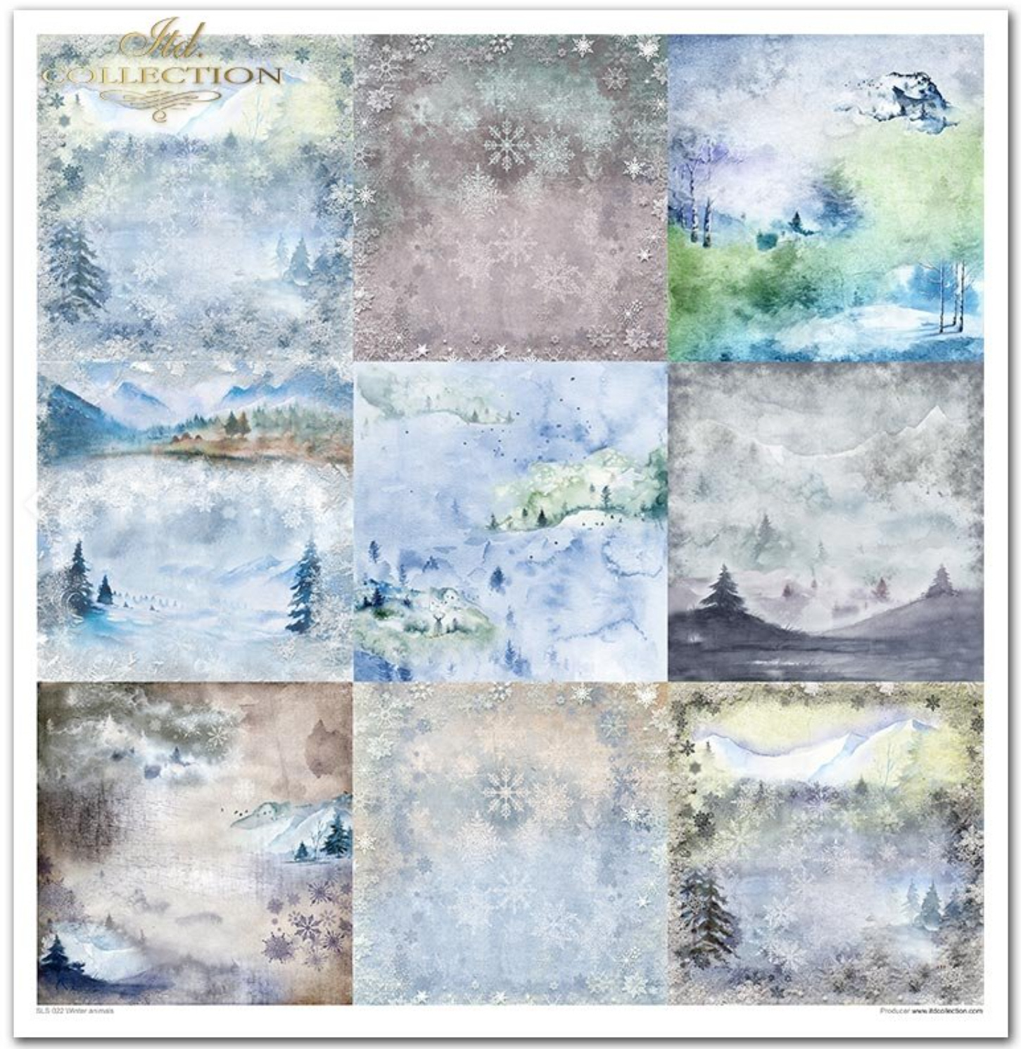 Scrapbooking-Papier Set Winter Animals 10 Stk/Pkg. 30x30cm 200g Scrapbooking-Papier Set Winter Animals 10 Stk/Pkg. 30x30cm 200g