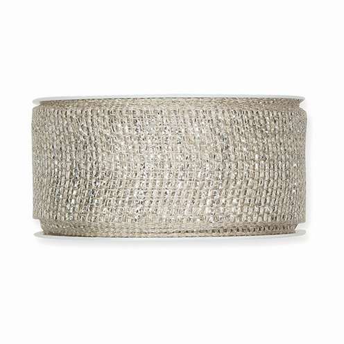 Dekoband Glitter natur silber 10m Dekoband Glitter natur silber 10m