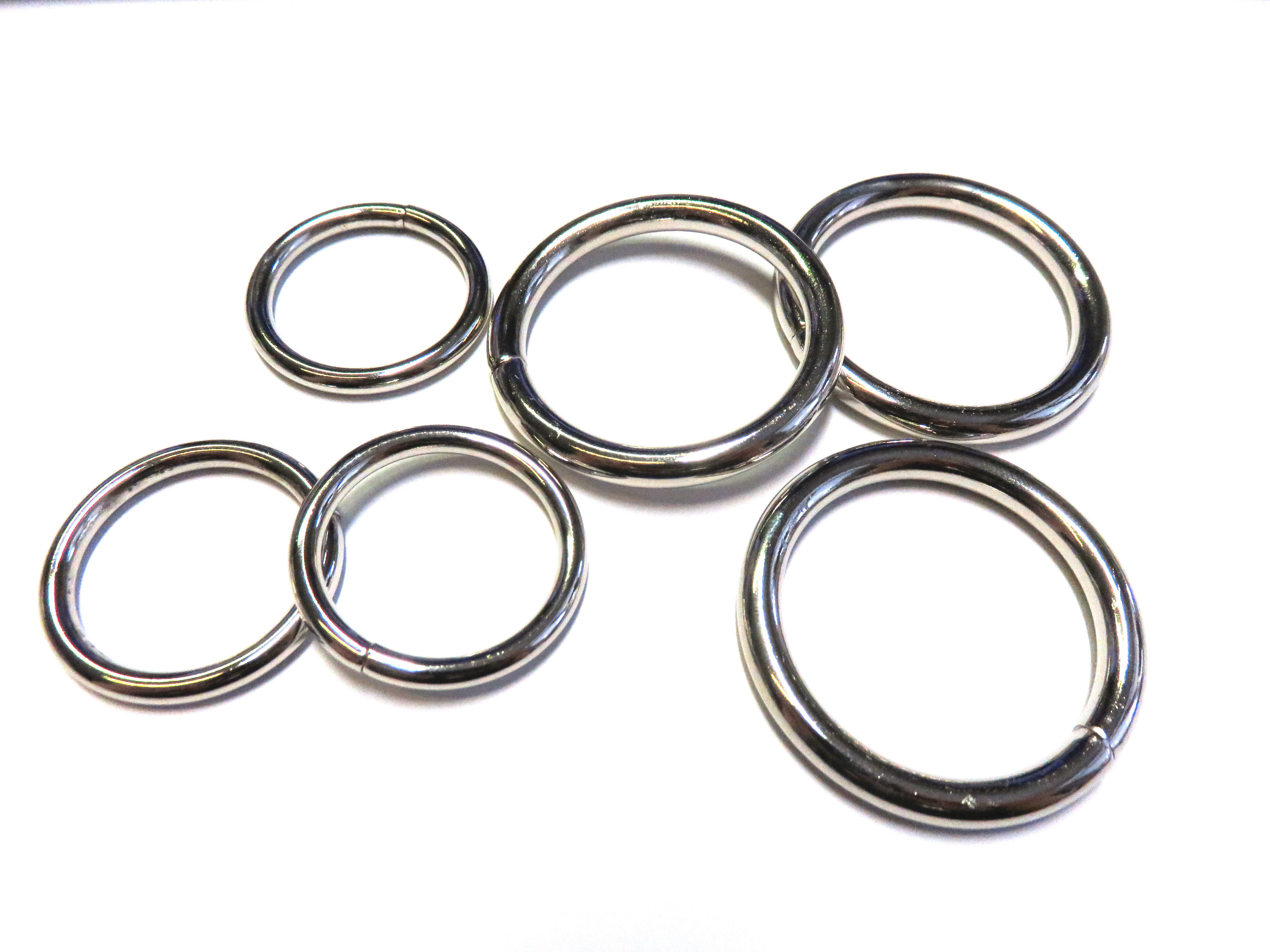 Metallringe O-Ringe stark  geschlossen silber,  5 Stück/Packung