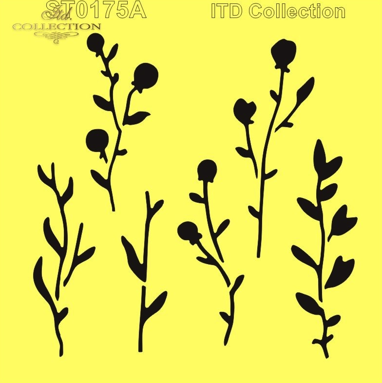 Schablone Stencil Blätter, Blüten 16x16 cm