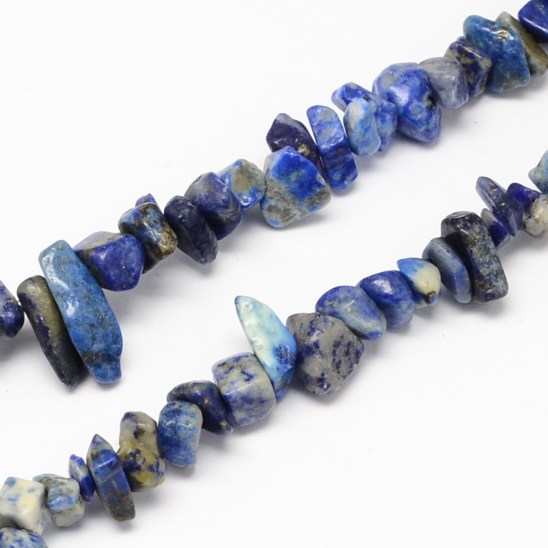 Edelstein Splitterkette Lapislazuli, 5-10mm, Lochbohrung: 1mm