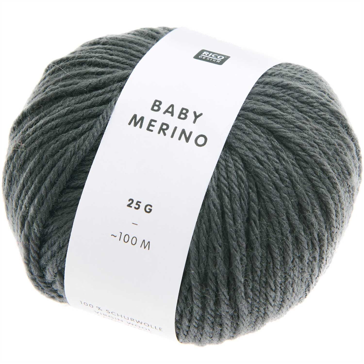 Rico Design Baby Merino ANTHRAZIT 100% Schurwolle 25g 100m Rico Design Baby Merino ANTHRAZIT 100% Schurwolle 25g 100m
