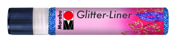 Marabu-Glitter Liner Glitter-Saphir Stoffmalfarbe Fabric Paint 25ml