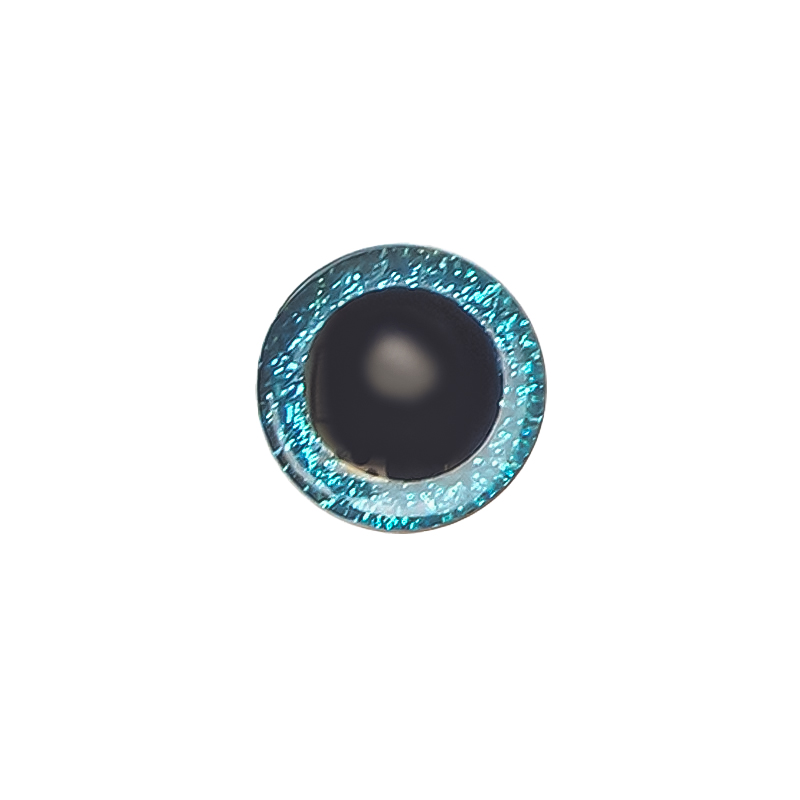 Sicherheitsaugen Halb-Rund blau Glitzer 12mm mit Unterlegscheiben – Perfekt für Puppen & Stofftiere 3 Paar / Packung