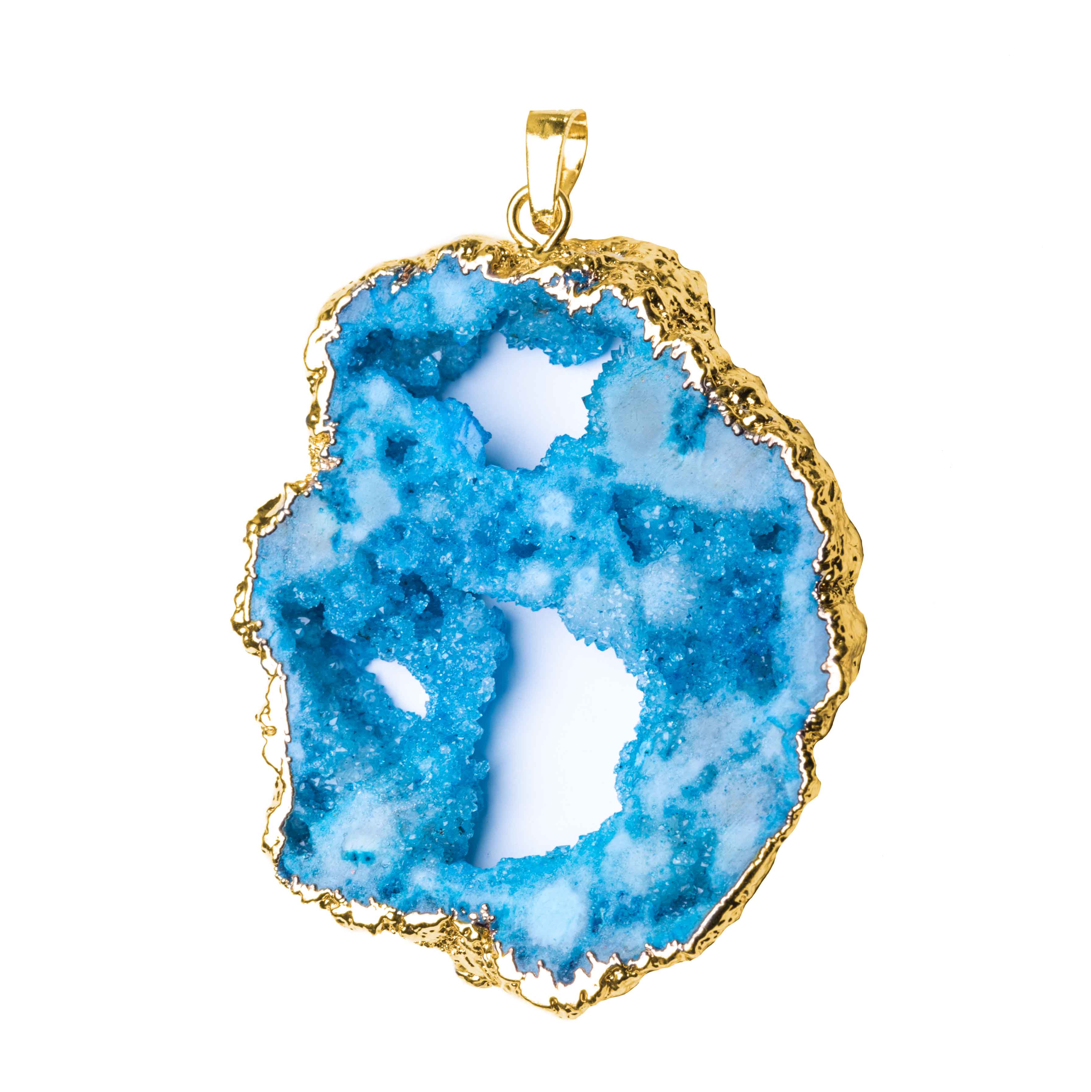 Anhänger türkis Natural Geode Agate Achat Druzy Slice Pendants, 1 Stück