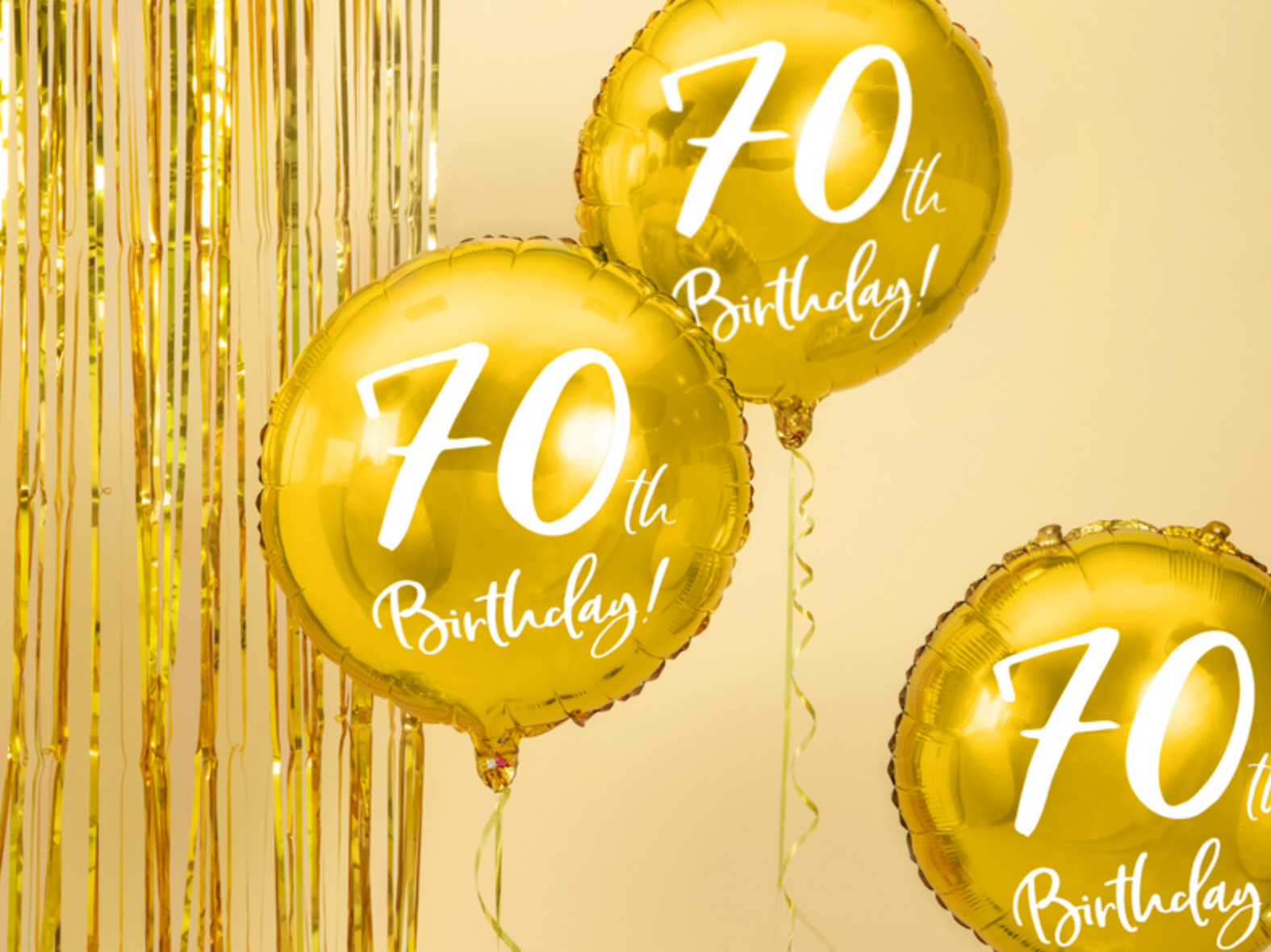 Foil Balloons 70. Geburtstag gold Folienluftballon 45cm 