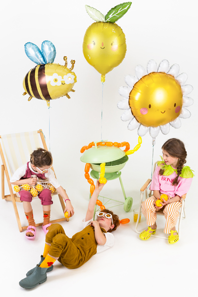 Folienballon Sonne mit Gesicht gelb weiß 90cm Folienballon Sonne mit Gesicht gelb weiß 90cm