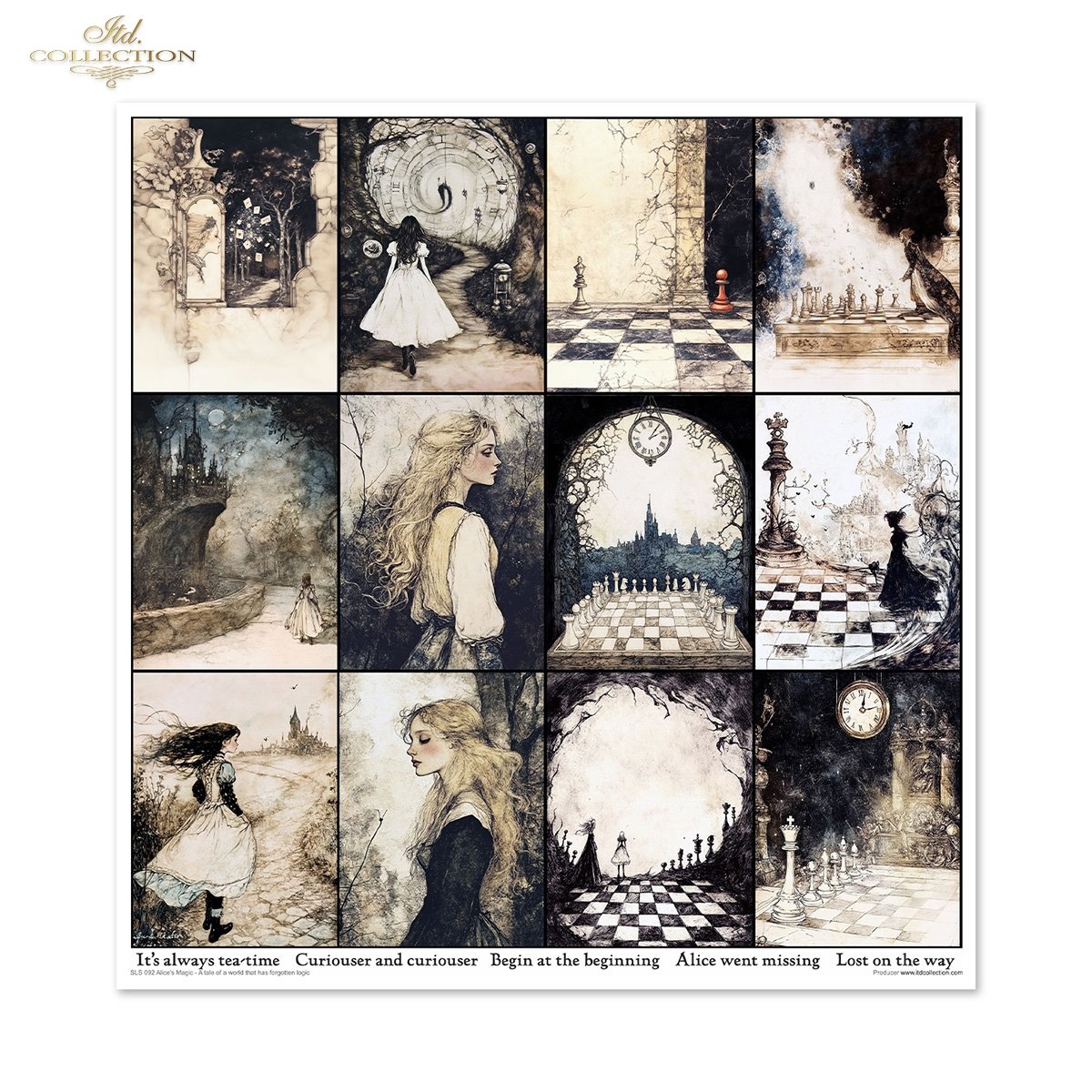 Designpapier-Set „Alice's Magic - A tale of a world that has forgotten logic vol. 2“ 310x320 mm 11 Blatt Designpapier-Set „Alice's Magic - A tale of a world that has forgotten logic vol. 2“ 310x320 mm 11 Blatt