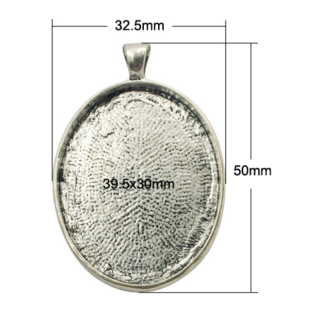 Metallanhänger Schmuckkessel oval, 50x32,5 mm, per Stück