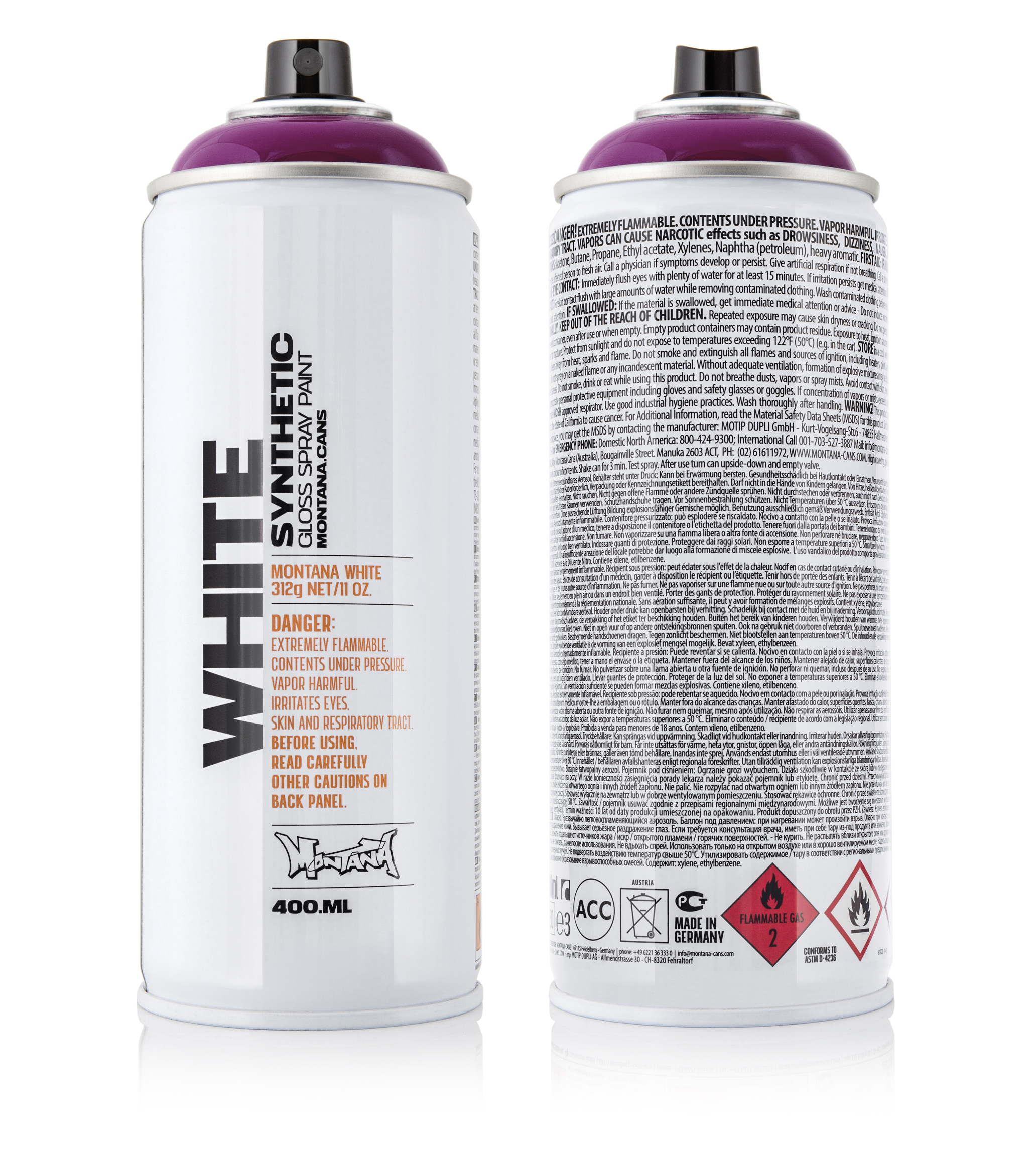 Montana White 400ml Montana Cans Sprühfarbe Spray Dose