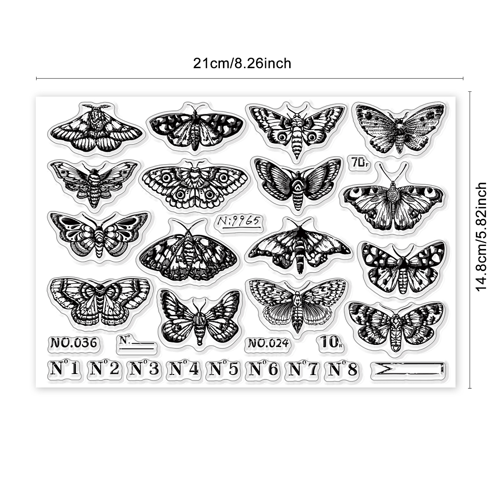 Silikonstempel Motten Falter Schmetterling Set 21x14,8cm 31-teilig Silikonstempel Motten Falter Schmetterling Set 21x14,8cm 31-teilig