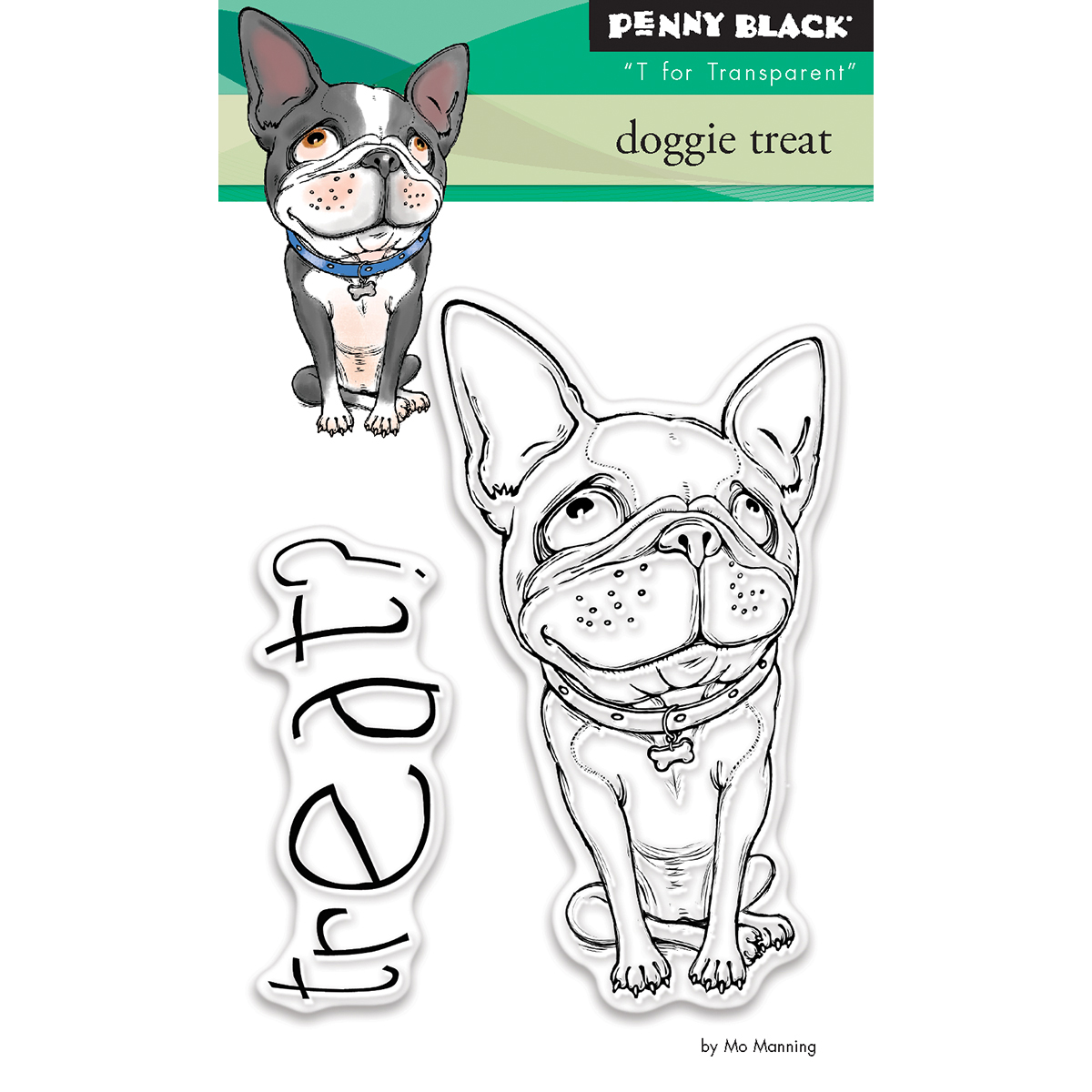 Penny Black Doggie Treat Hund Frenchie französische Bulldogge Silikonstempel transparent Clear Stamps 5"X7"